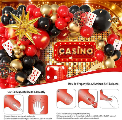 104pcs Casino Party Decorations Balloon Garland Arch Kit - Image 6