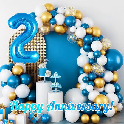 Blue Number 2 Balloon 40 Inch, Big Large Foil Helium Number Balloons, Jumbo - Image 6