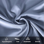 Mulberry Silk Pillowcase for Hair and Skin,King Size Cooling Silk Pillow Case with Hidden Zipper,Allergen Proof Dual Sides Soft Breathable Smooth Silk Pillow Cover for Women(King,Grayish Blue)
