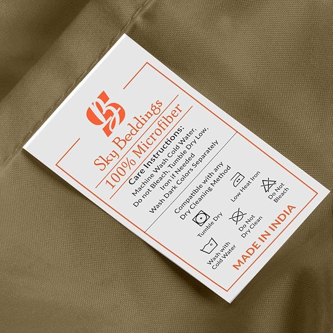 SKY BEDDINGS King Pillowcase Set of 2 - Soft Brushed Microfiber Pillow Cases with Envelope Clouser - Wrinkle-Free, Fade-Resistant Pillow Covers - 20 x 40 Inches, Taupe
