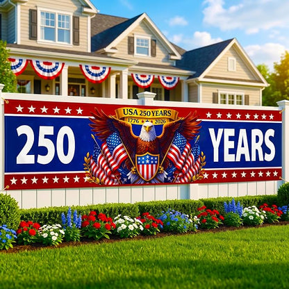 250th Anniversary Eagle Banner 2x10ft by Unknown