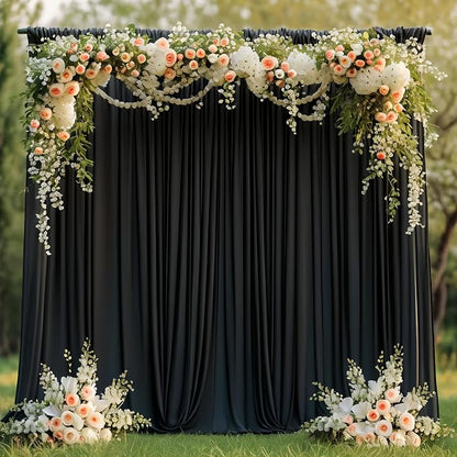 Asee'm Black Backdrop Curtains Drapes by Aseem