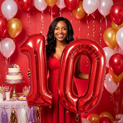Number Balloons Red Party Balloon - Image 6