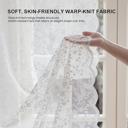 Anmao Vintage Lace Sheer Curtains 54 Inches Long - Image 5