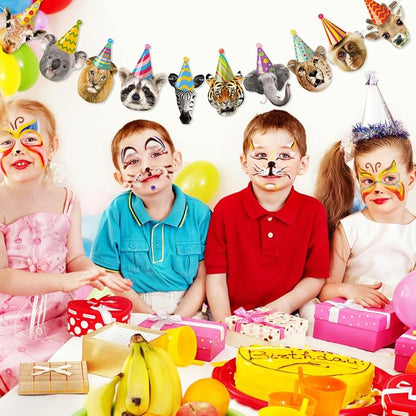 Hooqict Safari Animals Happy Birthday Banner Animal Birthday Party Decorations - Image 9