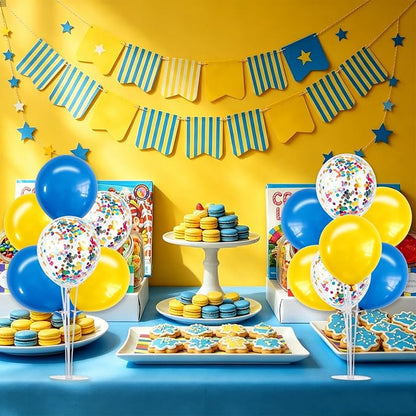TONIFUL 4 Set Yellow Blue Balloon Stand Balloon Centerpieces - Image 4