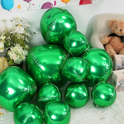 12Pcs Green Round Foil Balloons, Metallic Green Foil Balloon - Image 4
