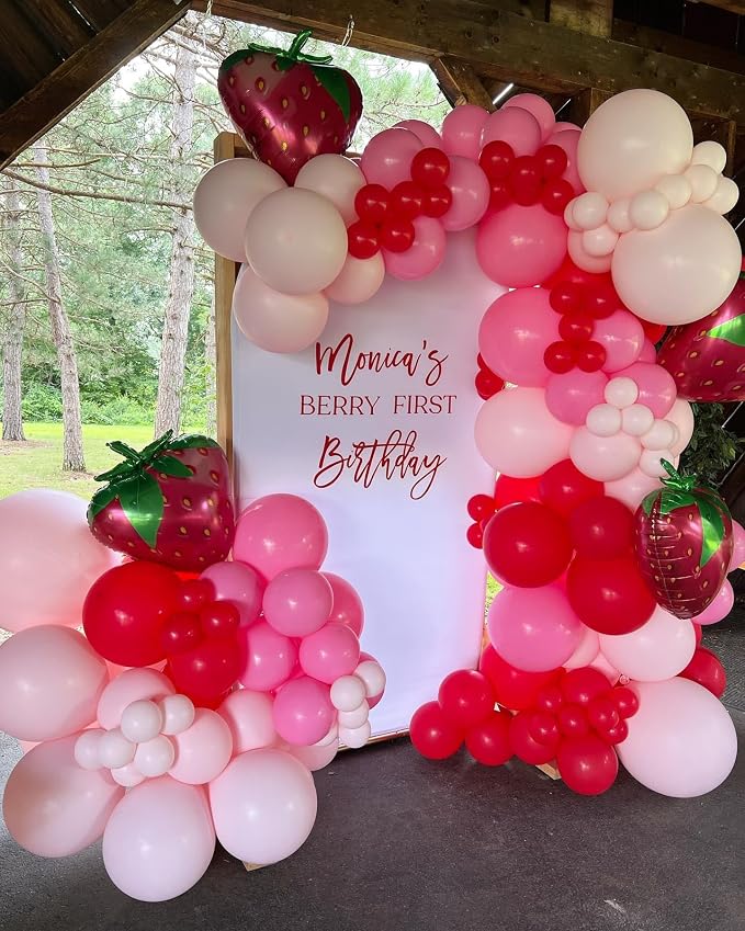 240pcs Strawberry Balloon Arch Garland Kit - Image 6