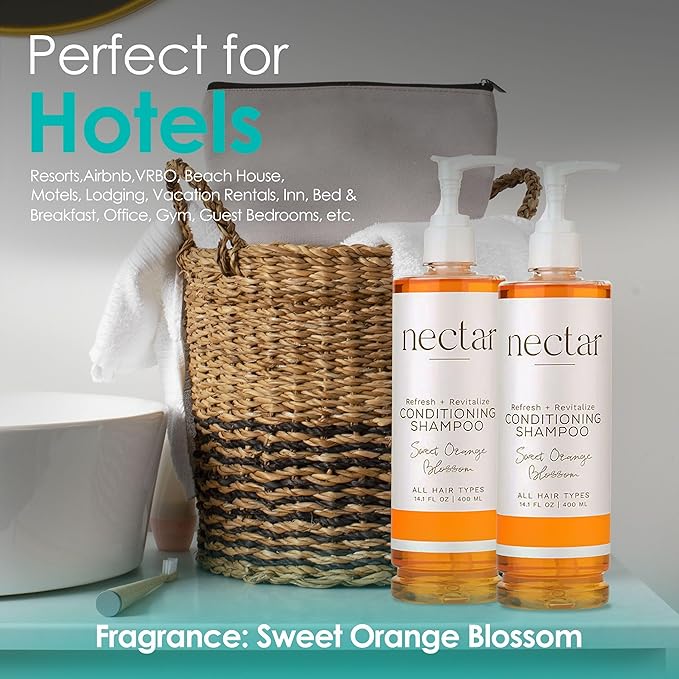 World Amenities - Nectar Pump Bottle Conditioning Shampoo - Hair Repair Shampoo and Conditioner with Fresh Fragrance