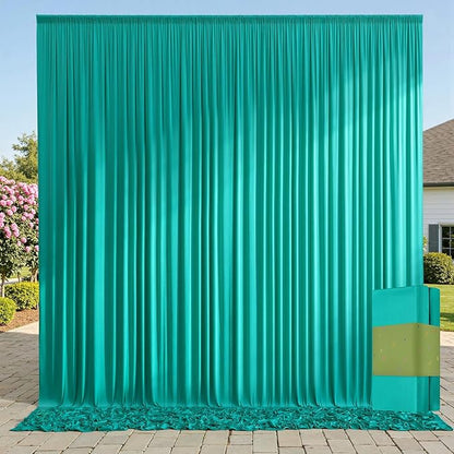 10ft x 10ft Wrinkle Free Turquoise Backdrop Curtains by ENJOYYOURPARTY