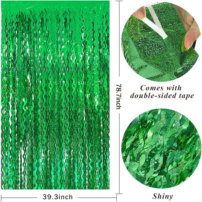 Tinsel Foil Fringe Curtains Wavy Backdrop - Image 2