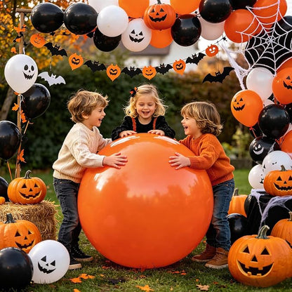 5Pcs Orange Big Balloons 36 Inch, Round Large Latex Party Balloons - Image 5
