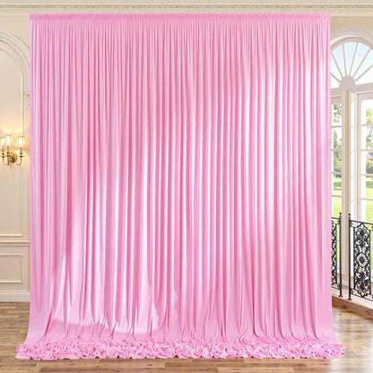 10ft x 10ft Wrinkle Free Pink Backdrop Curtains by ENJOYYOURPARTY