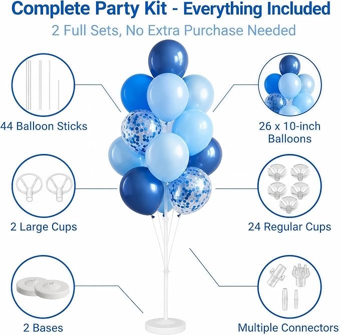 Chrome Blue Balloon Column Kit - Image 2