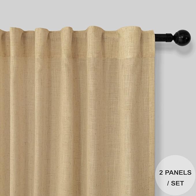 Burlap Color Curtains 63 Inch Length - Image 2