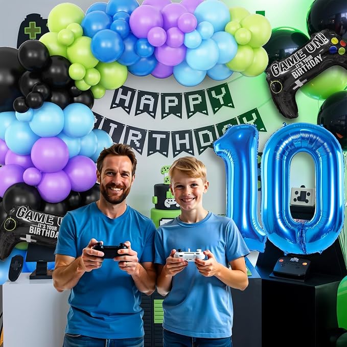 10th Birthday Video Game Balloons Arch, 10th Party Balloons Garland Kit 10th - Image 7