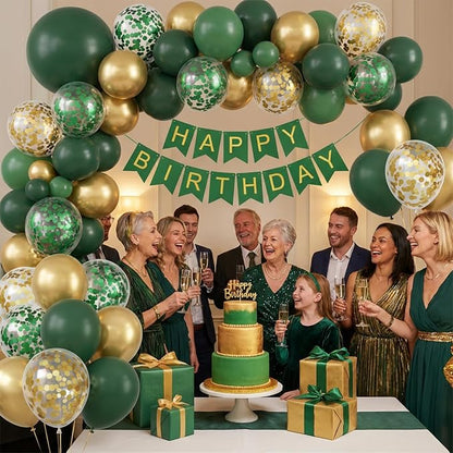 Green and Gold Latex Balloons - Image 5