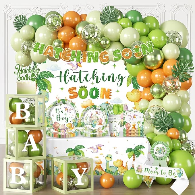 Cocomigo Dinosaur Baby Shower Decorations, All-in-One Set by cocomigoPartyHome