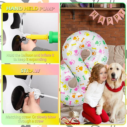40 Inch Multi-color Dog Paw Balloons, Numeral 8 Birthday Balloons - Image 4