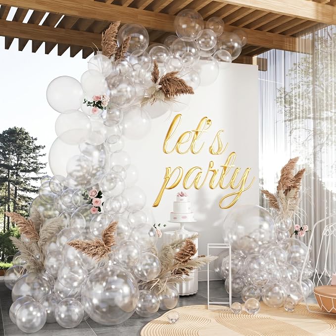 102pcs Clear Balloons Garland Arch Kit, 18 12 10 5 Inch Balloons | Assorted by ZizasAry