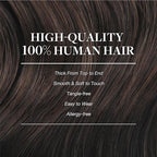 GOO GOO Clip in Hair Extensions Real Human Hair, Remy Human Hair Extensions Clip ins for Women, Natural Human Hair, 26inch 260g 9Pcs, #2 Dark Brown