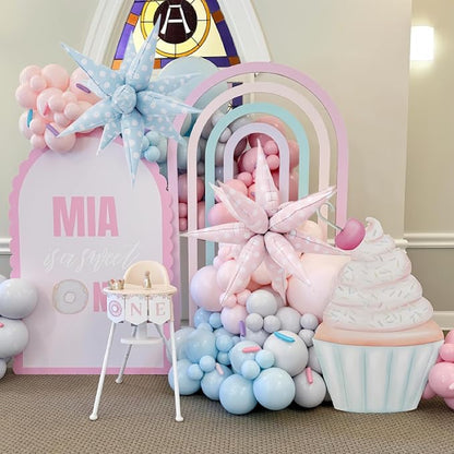 2Pcs Pink Macaron Polka Dot Explosion Pointed Star Foil Balloons/Candy Color - Image 6
