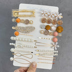 Mehayi 20 PCS Pearl Hair Clips Set Fashion Korean Acrylic Resin Hair Barrettes, Bobby Pins Hairpins for Women and Ladies Girls Headwear Styling Tools, Hair Accessories for Decorative Party Wedding