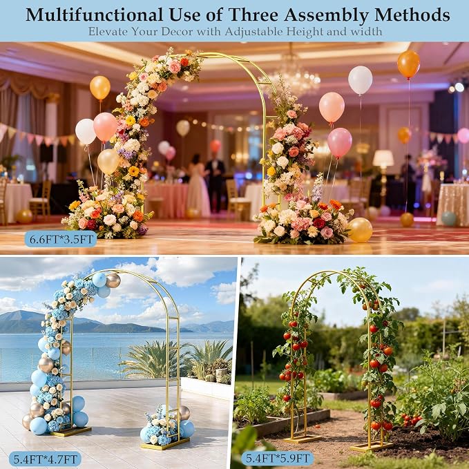 6.6FTx3.5FT Arch Backdrop Stand, Wide Arbors and Arches Trellis - Image 4