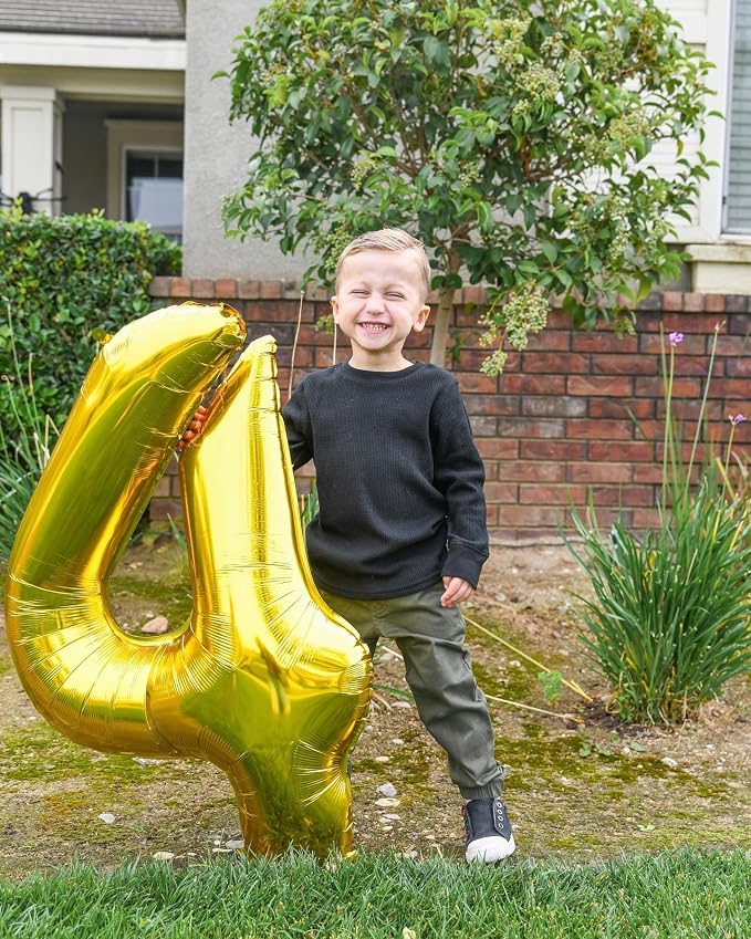 Gold Number 4 Balloon 40 Inch - Image 2