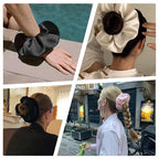 3 Pcs Large Silk Satin Scrunchies - Extra Big, Both for Thick or Thin Hair, No Crease Jumbo Ponytail Holder, No Hurt Your Hair for Sleep