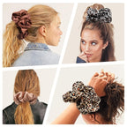 Scrunchies Hair Ties for Women - Big Silk Satin Scrunchie Jumbo Gaint Oversized Cute Scrunchy for Curl Thick Hair Ligas Para el Cabello De Mujer Decorations Hair Accessories Gift for Girls