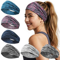 6 Pack Wide Headbands for Women - No Slip Hair Bands for Sports Yoga Workout Running Daily Use, Soft Stretchy Elastic Sweat Wicking Head Wraps Hair Accessories