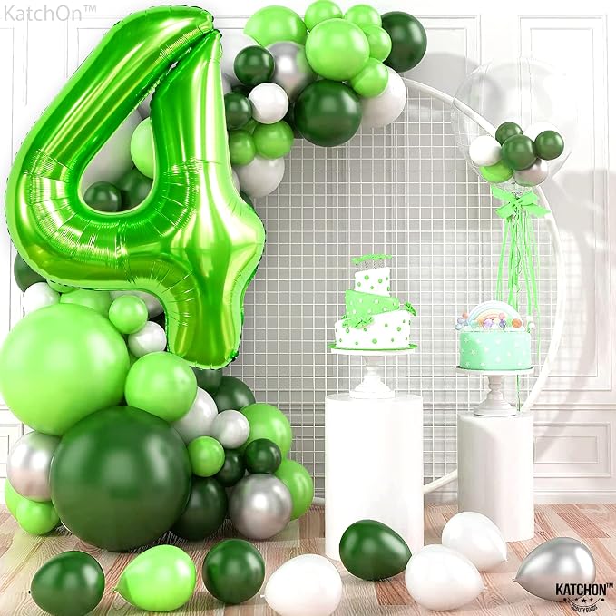 KatchOn Light Green Number 4 Balloons 40 Inch, 4 Birthday Decorations | Green 4 - Image 6