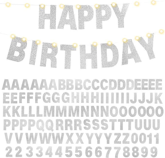 TaoBary 112 Pcs DIY Letter Kit Glitter Customizable Banner Letters Include 107 by TaoBary