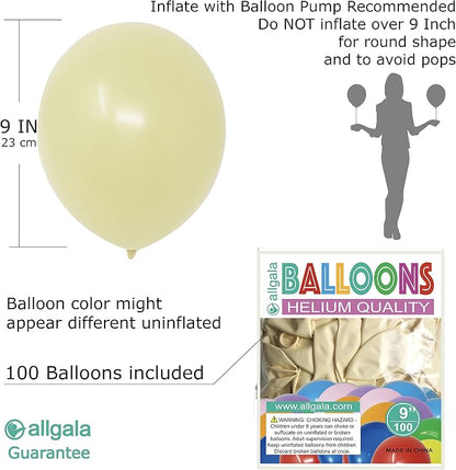 Allgala 100 Count 9 Inch Helium Grade Premium Latex Balloons - Image 2
