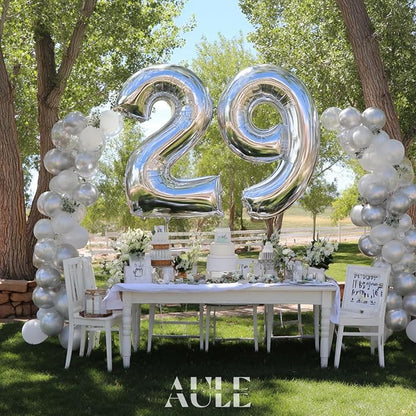 AULE 40 Inch Silver 9 Balloon Number Foil 0-9 Birthday Big Numbers | Birthday - Image 4