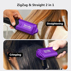 Terviiix Crimper Hair Iron with 4 Interchangeable Plates, Keratin & Argan Oil Infused Hair Crimper for Women, Volumizing Crimping Iron for Thin Fine Hair, 5 Heat Settings & 60 Mins Auto Off, Purple