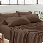 Bare Home Microfiber 4 Pack Standard/Queen Pillowcases, Cocoa, 20x30