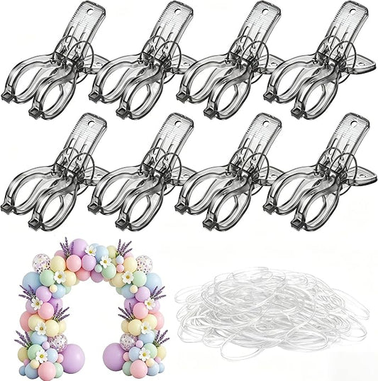 Miliocry 8 Pack 4.3inch Large Balloon Arch Clips Plastic Black Backdrop Spring by Miliocry