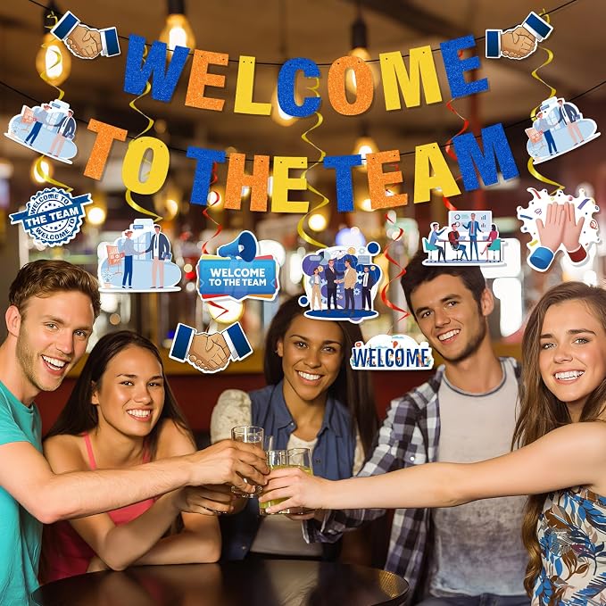 Welcome to the Team Banner Hanging Swirls Party Decorations 10PCS | Welcome - Image 4