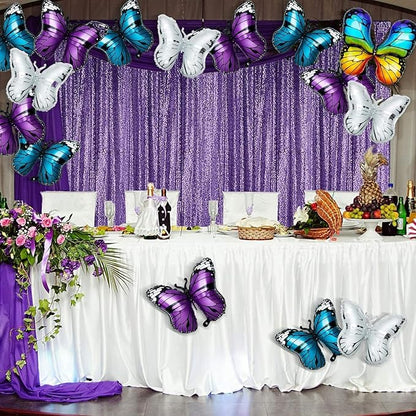 Sugargirl Purple Sequin Backdrop Curtain 10FTx10FT Glitter Purple Background - Image 2