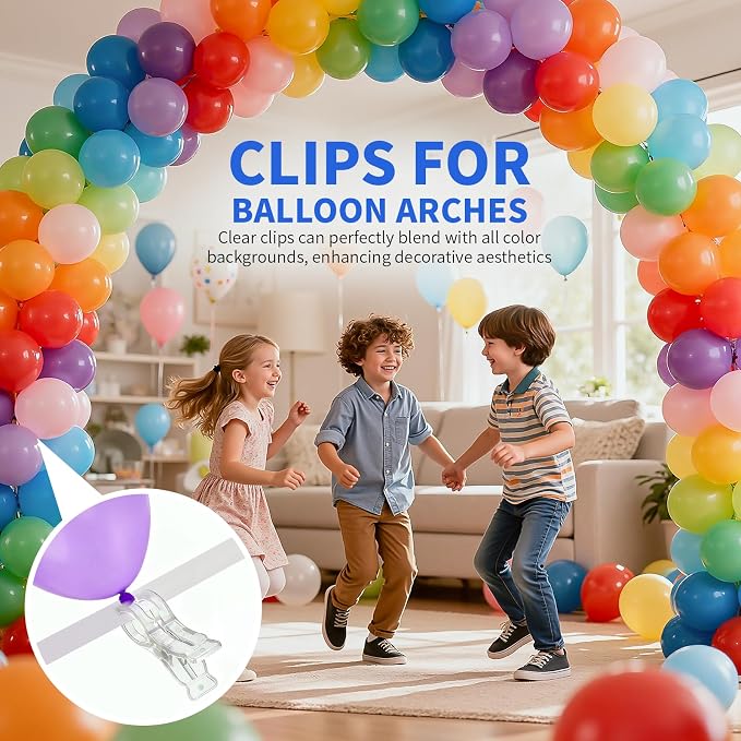 15 Pack Balloon Arch Clips, Large Clear Spring Clamps - Image 3
