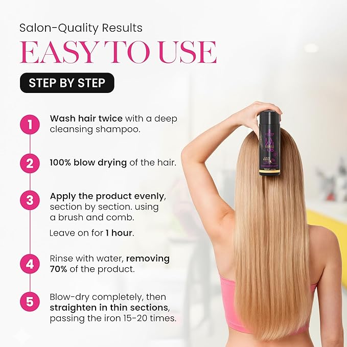 Lazzios Caviar Organic Hair Protein 150 ml (5 oz) – Brazilian Professional Straightening & Smoothing Treatment – Safe Formula with No Toxic Acids, Hyaluronic Acid, Keratin, Caviar & Argan Oil