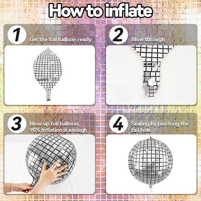 6pcs 22 Inch Gold Disco Ball Balloons - Image 8