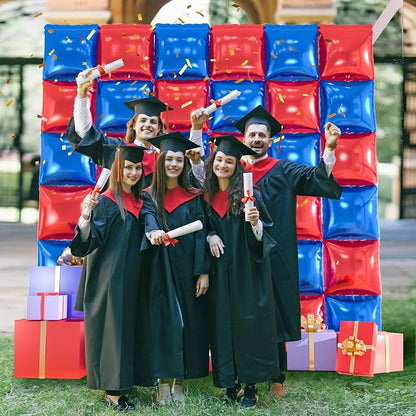 36pcs Red & Royal Blue Square Foil Balloons - Image 4