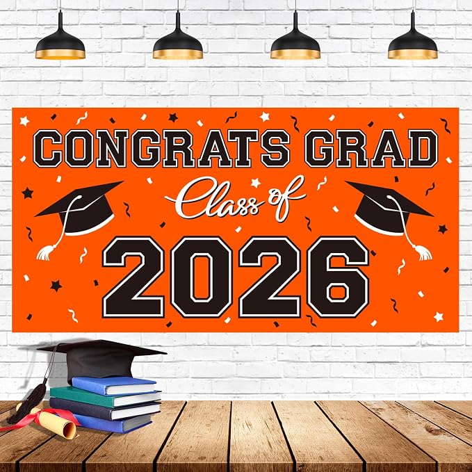 2026 Graduation Party Plastic Backdrop by Gatherfun