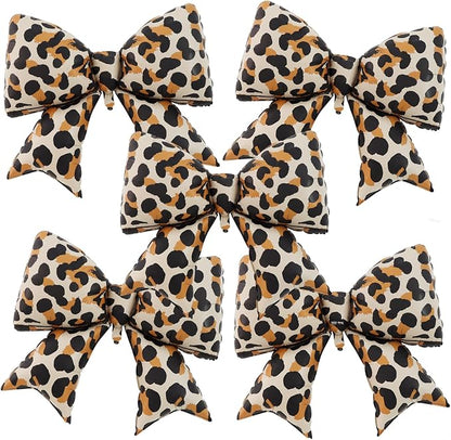 38 Inches Bow Balloon Leopard Print by Vuzvuv
