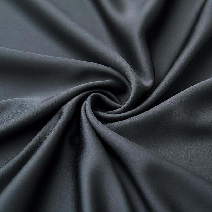 Luxury Bamboo Market | Queen Envelope Pillowcase Set | 100% Viscose Made from Bamboo | Organically Grown | Ultra Soft | Cooling | 2pcs [Charcoal Grey]