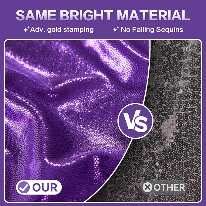 gogoparti 20x10FT Purple Sequin Backdrop Curtain - Image 2