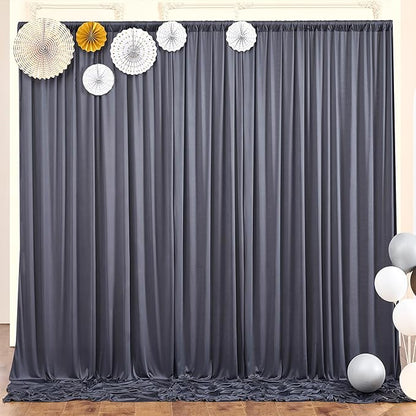 10ft x 10ft Wrinkle Free Charcoal Backdrop Curtains by ENJOYYOURPARTY